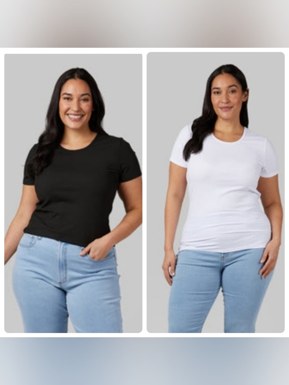 NWT 32 Degrees Soft Rib Fitted T-Shirt Size XXL Bundle Of 2 Black & White